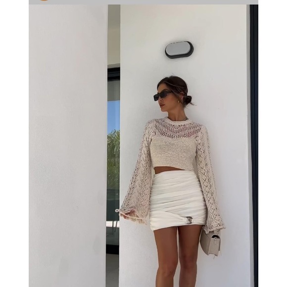 NWT ZARA RUCHED MINI SKIRT‎ Size Small Medium 3354/660/712 Bloggers Favorite - Picture 1 of 14